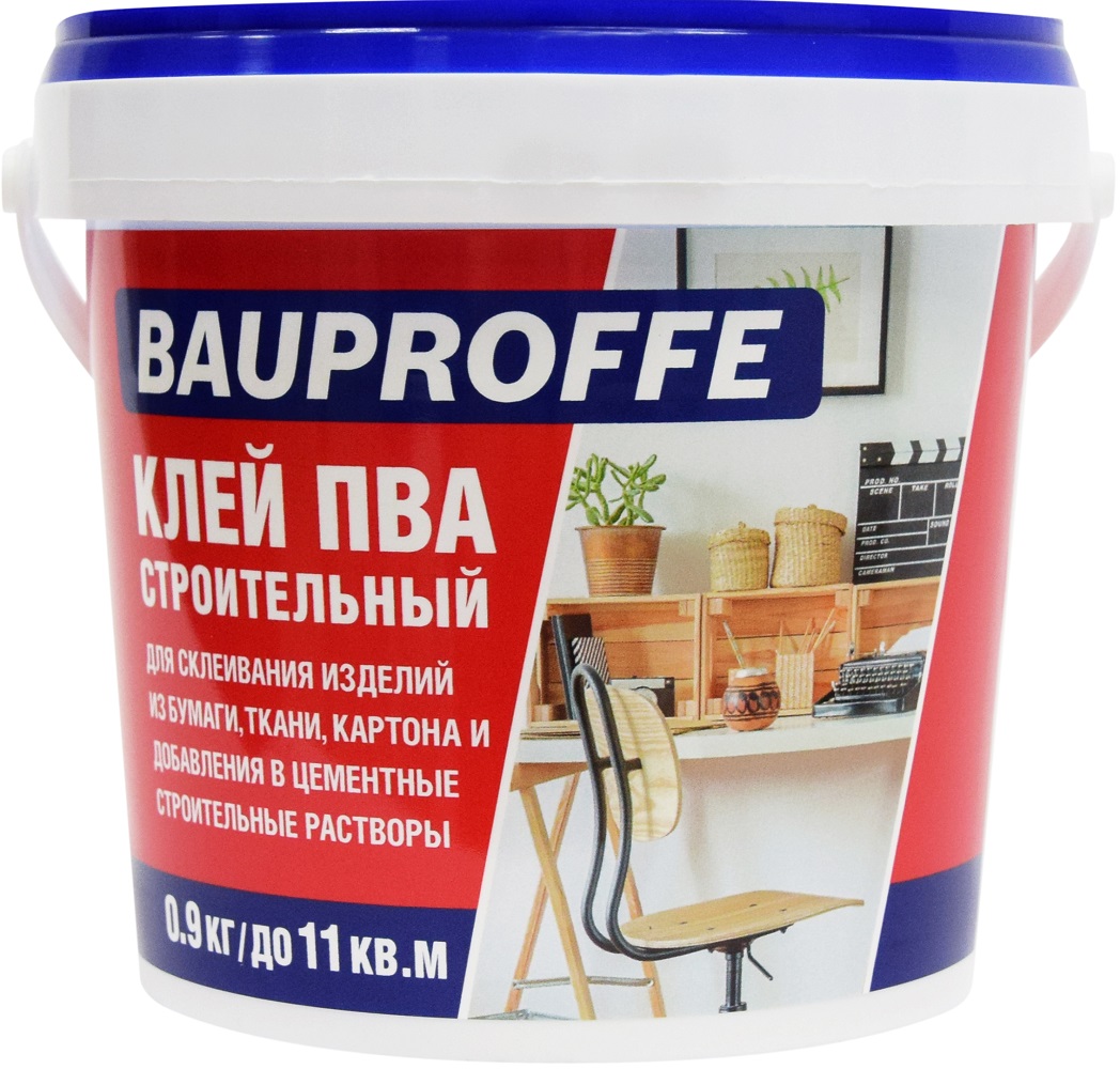 Клей ПВА BAUPROFFE строительный 0,9 кг